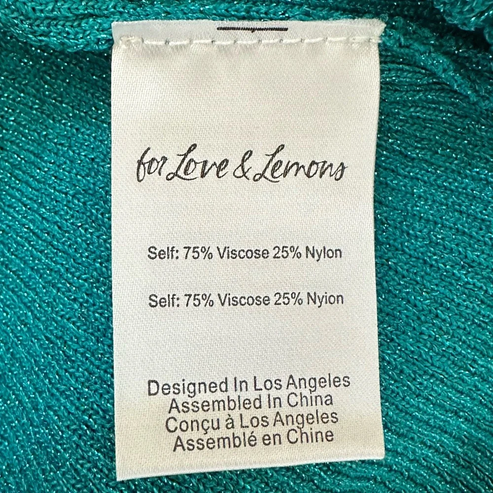 NWT FOR LOVE & LEMONS Lorelei Sweater – Size Medium Teal Turquoise